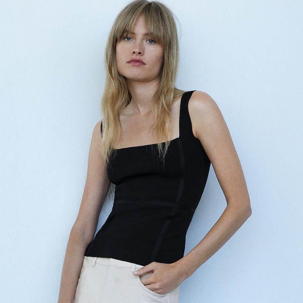 ZARA STRAPPY KNIT TOP